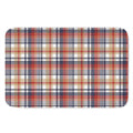 Red Blue And Beige Madras Plaid Print Indoor Door Mat