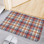 Red Blue And Beige Madras Plaid Print Indoor Door Mat
