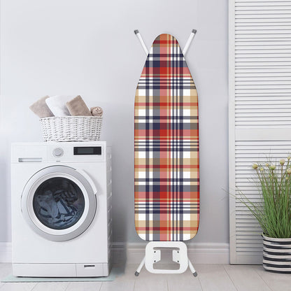 Red Blue And Beige Madras Plaid Print Ironing Board Cover