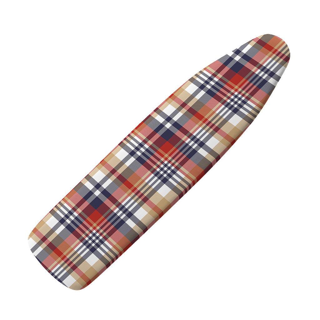 Red Blue And Beige Madras Plaid Print Ironing Board Cover