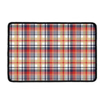Red Blue And Beige Madras Plaid Print Kitchen Mat