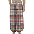 Red Blue And Beige Madras Plaid Print Lantern Pants