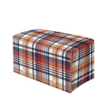 Red Blue And Beige Madras Plaid Print Leather Tissue Box Cover