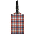 Red Blue And Beige Madras Plaid Print Luggage Tag