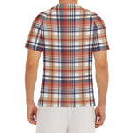 Red Blue And Beige Madras Plaid Print Men's Short Sleeve Rash Guard