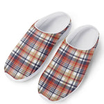Red Blue And Beige Madras Plaid Print Mesh Casual Shoes