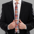 Red Blue And Beige Madras Plaid Print Necktie
