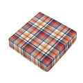 Red Blue And Beige Madras Plaid Print Outdoor Seat Cushion Cover