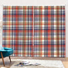 Red Blue And Beige Madras Plaid Print Pencil Pleat Curtains