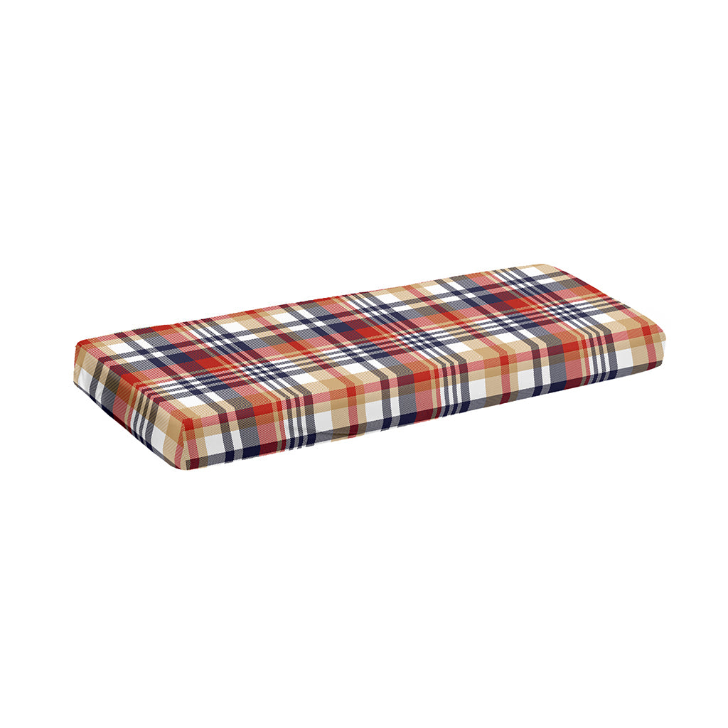 Red Blue And Beige Madras Plaid Print Piano Keyboard Cover