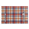 Red Blue And Beige Madras Plaid Print Placemat