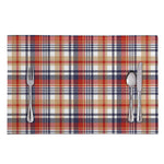 Red Blue And Beige Madras Plaid Print Placemat