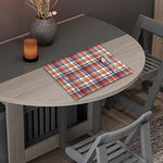 Red Blue And Beige Madras Plaid Print Placemat