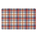 Red Blue And Beige Madras Plaid Print Polyester Doormat