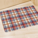 Red Blue And Beige Madras Plaid Print Polyester Doormat