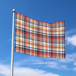 Red Blue And Beige Madras Plaid Print Polyester Flag