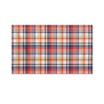 Red Blue And Beige Madras Plaid Print Polyester Flag