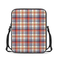 Red Blue And Beige Madras Plaid Print Rectangular Crossbody Bag