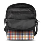 Red Blue And Beige Madras Plaid Print Rectangular Crossbody Bag