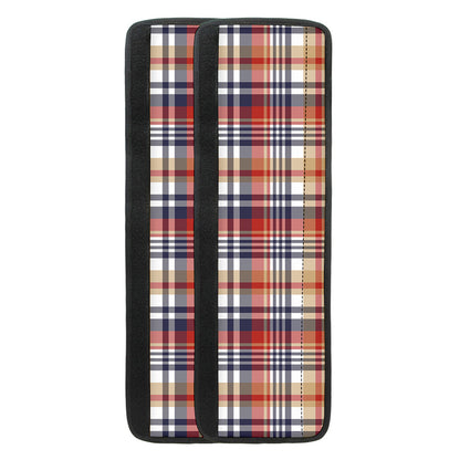 Red Blue And Beige Madras Plaid Print Refrigerator Handle Covers