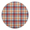 Red Blue And Beige Madras Plaid Print Round Blanket