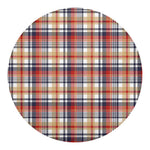 Red Blue And Beige Madras Plaid Print Round Blanket