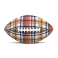 Red Blue And Beige Madras Plaid Print Rugby Ball