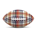 Red Blue And Beige Madras Plaid Print Rugby Ball