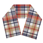Red Blue And Beige Madras Plaid Print Scarf