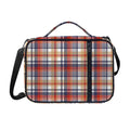 Red Blue And Beige Madras Plaid Print Shoulder Strap Bible Bag
