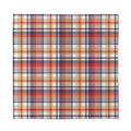 Red Blue And Beige Madras Plaid Print Silk Bandana