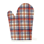 Red Blue And Beige Madras Plaid Print Single Oven Mitt