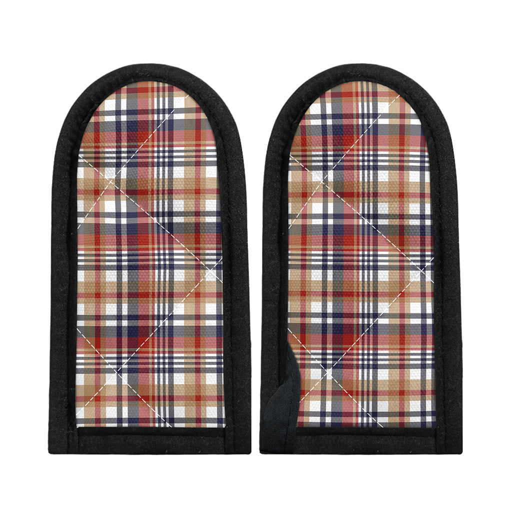 Red Blue And Beige Madras Plaid Print Skillet Handle Cover