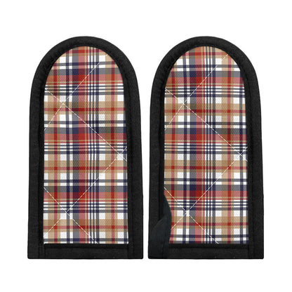 Red Blue And Beige Madras Plaid Print Skillet Handle Cover