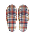 Red Blue And Beige Madras Plaid Print Slippers