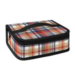 Red Blue And Beige Madras Plaid Print Small Lunch Bag