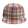 Red Blue And Beige Madras Plaid Print Snapback Cap