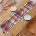 Red Blue And Beige Madras Plaid Print Table Runner