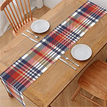 Red Blue And Beige Madras Plaid Print Table Runner