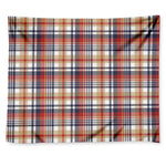 Red Blue And Beige Madras Plaid Print Tapestry
