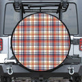 Red Blue And Beige Madras Plaid Print Tire Cover