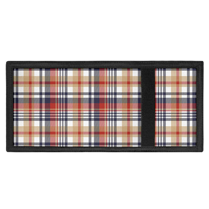 Red Blue And Beige Madras Plaid Print Trifold Wallet