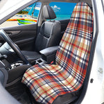 Red Blue And Beige Madras Plaid Print Waterproof Car Seat Cover