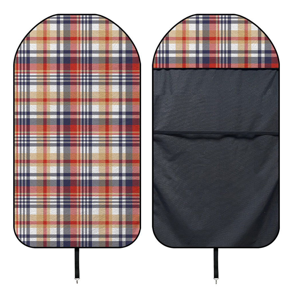 Red Blue And Beige Madras Plaid Print Waterproof Car Seat Cover