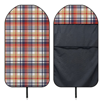 Red Blue And Beige Madras Plaid Print Waterproof Car Seat Cover