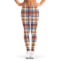 Red Blue And Beige Madras Plaid Print Women's Leggings
