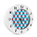 Red Blue And White Argyle Pattern Print Alarm Clock