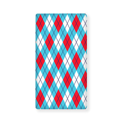 Red Blue And White Argyle Pattern Print Baby Crib Sheet