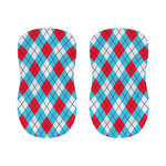 Red Blue And White Argyle Pattern Print Bar Stool Covers