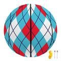 Red Blue And White Argyle Pattern Print Basketball